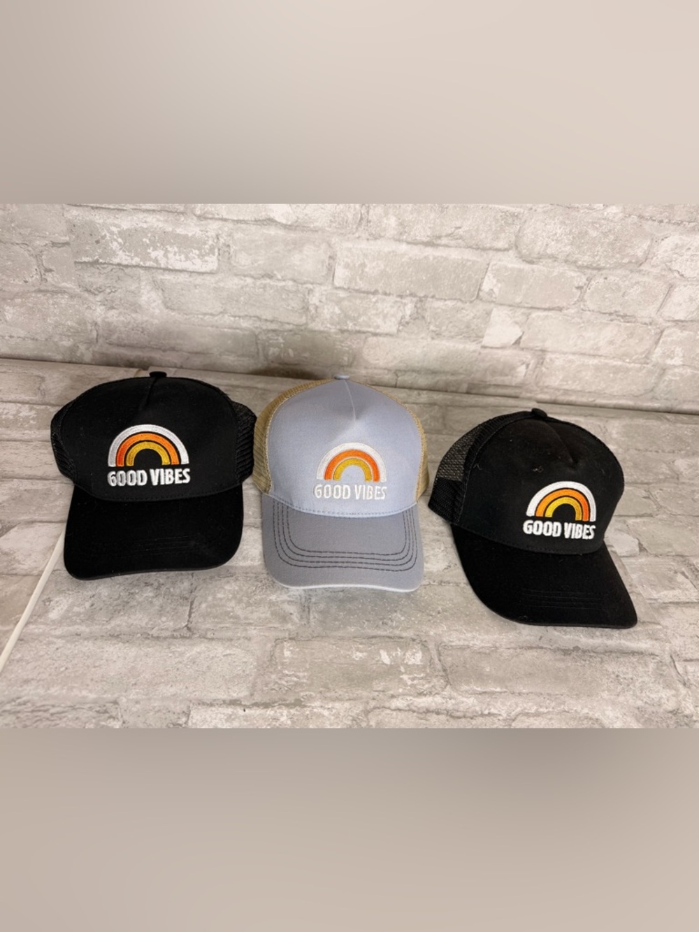 Good Vibes Trucker Hat - Black and Grey